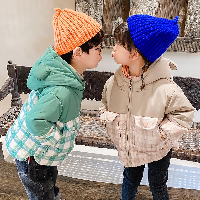 

Down Coat 2021 Children Jacket Boy Thickened Hooded Girls Kids Winter Clothing Baby Toddler Ourwear, Blue;gray
