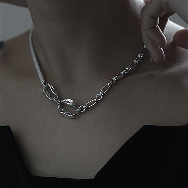 

Chokers 7Rings Punk Style Hip Cool Necklace For Unisex Circular Geometric Hollow Joint Minimal Chic Fashion Jewelry Couple