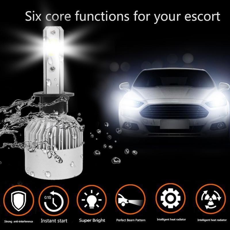 

Car Headlights 2pcs 9-32VS2 H1 H7 9005 COB LED Headlight Bulb Hi-Lo Beam 30W 8000LM 6500K Auto Fog Light