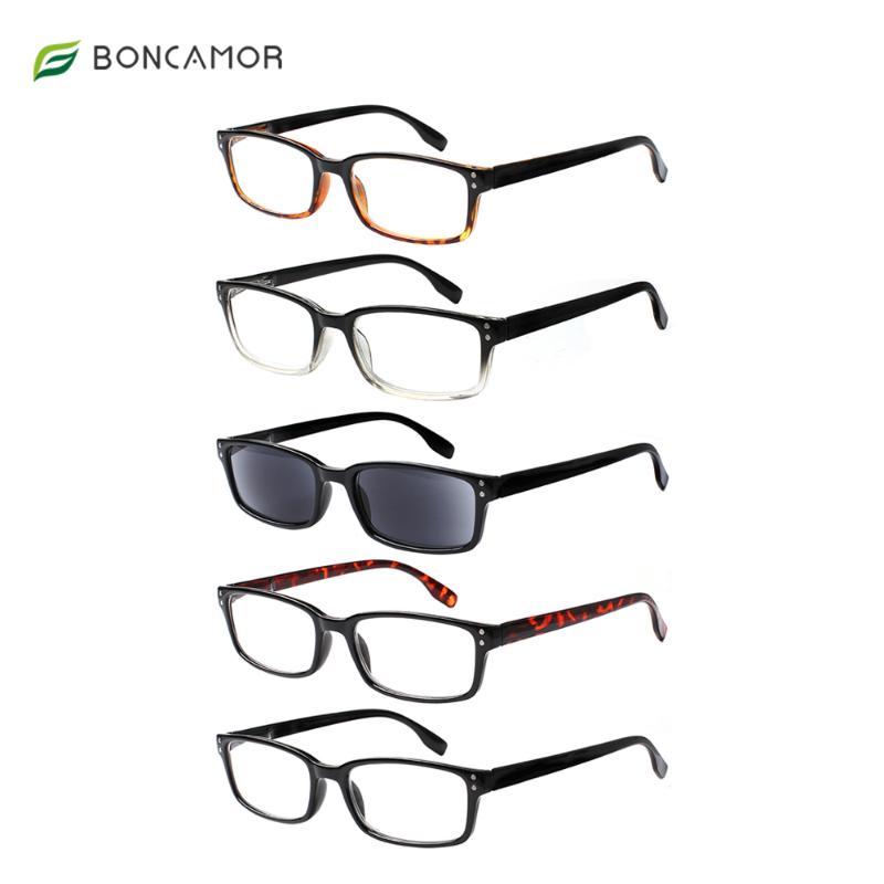 

Sunglasses Boncamor 4 Pack Ultralight And Comfortable Reading Glasses Spring Hinge HD Reader Eyeglasses For Men Women Diopter 0-600