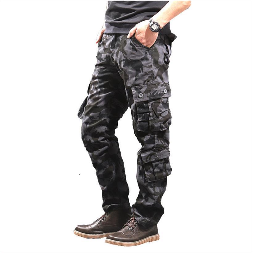 

camouflage cotton cargo military women pants trousers casual camo pantalon hombre, Black