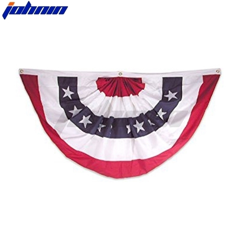 

45*90cm American Flag Ornaments Donald John Trump Biden Stripe Printed Garden Wall Polyester Fan-shaped Flags Skirt Decorations HH42801