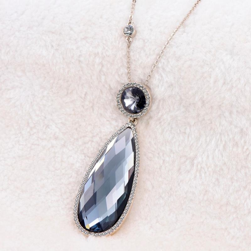

Pendant Necklaces Women Sweater Chain Long Big Crystal Water Drop Necklace &Pendant For Fashion Accessories Statement Gifts