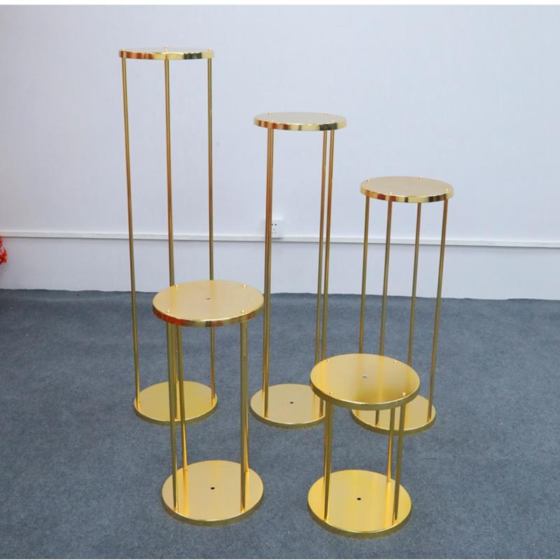 

Planters & Pots 2022 Wedding Props Cylindrical Dessert Table Birthday Party Gilded Flower Stand Decoration