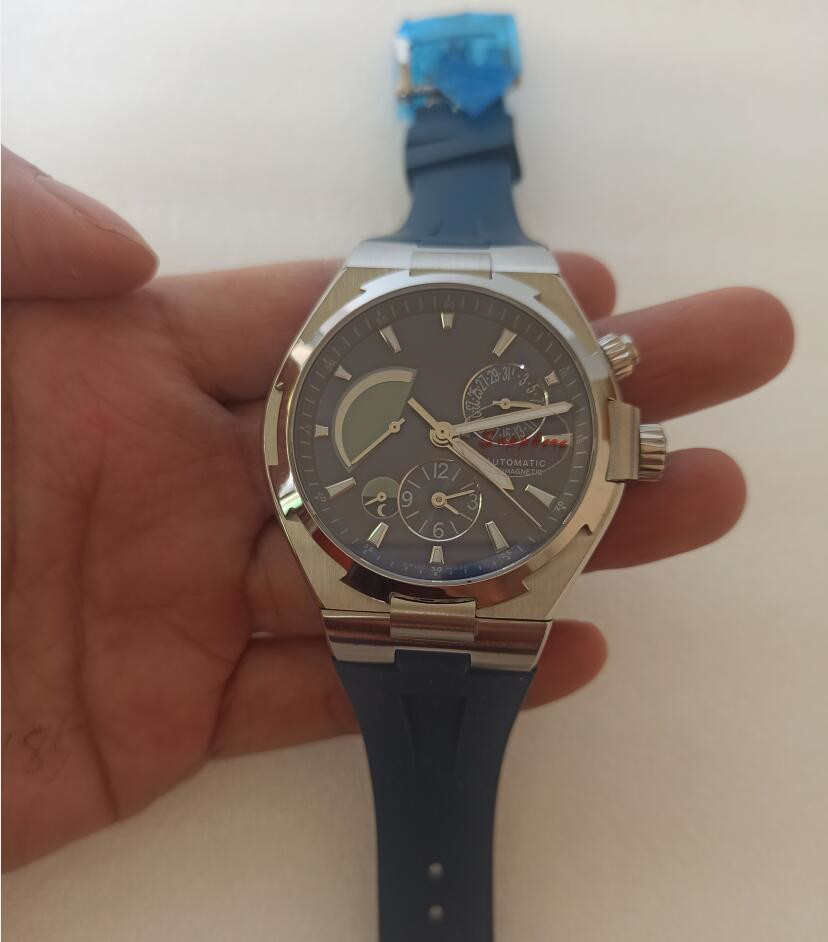 

Top Quality DH Maker Watch 42mm Overseas P47450 Rubber Blue Strap Chronograph Stopwatch Movement Automatic Mens Watches