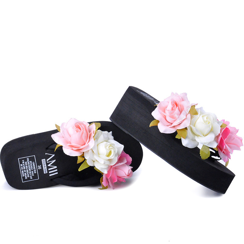 

Slippers wear thick bottomed beach sandals children's slope heel flower flip flop fashion clip foot anti slip women's shoes G02O, 1# shoe box