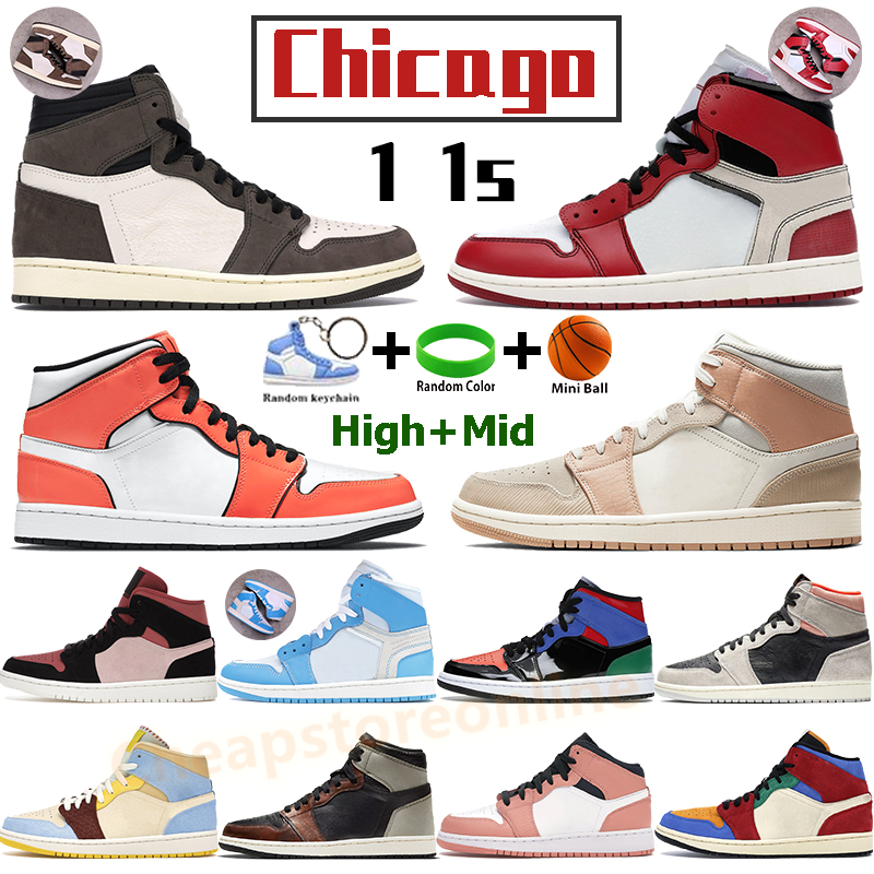 

Chicago high 1 1s basketball shoes mens sports sneakers cactus canyon rust shadow UNC powder blue white mid milan wolf grey sail men stylist trainers, Bubble wrap packaging