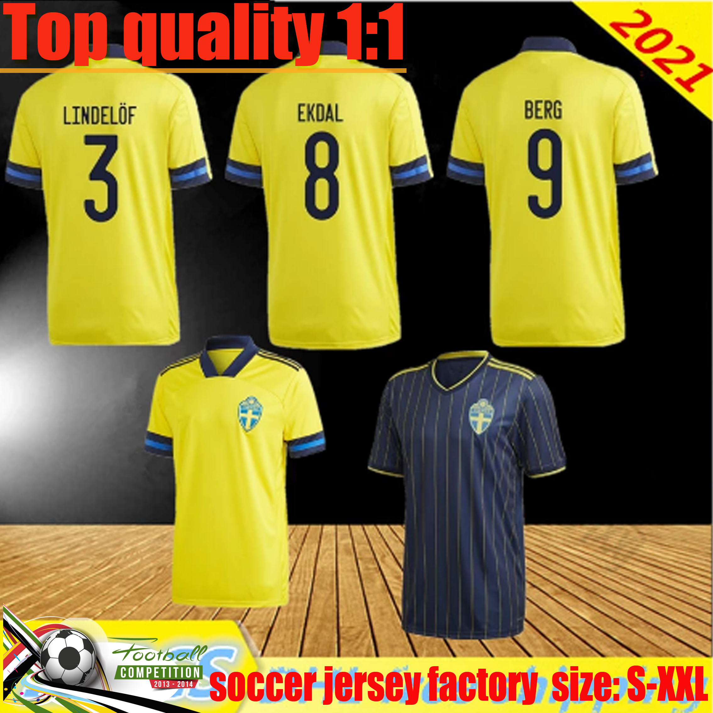 

2021 SuÃ©cia National Social Ibrahimovic Forsberg soccer jerseys Ekdal Isak Home Away Futebol Camisas Adult manga curta 20 21 Sweden football, Black;yellow