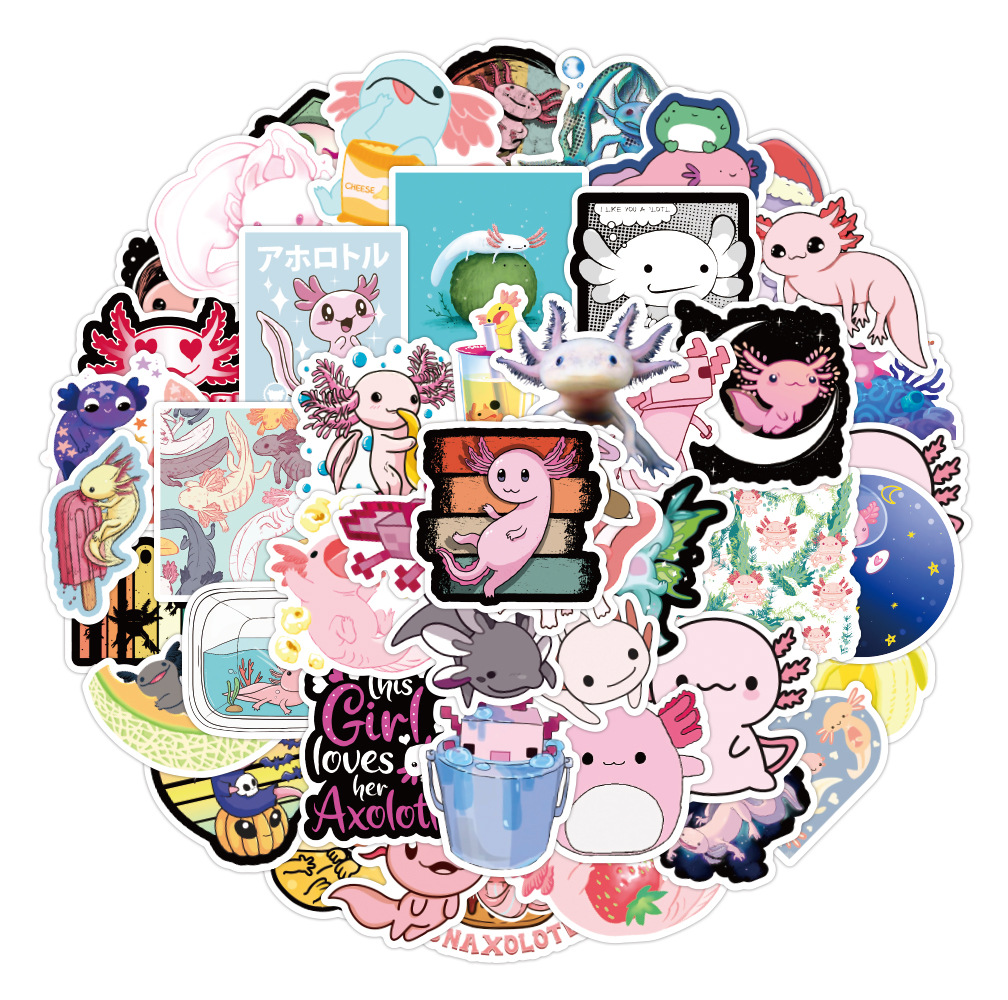 

50pcs/Set Axolotls Stickers For Cars laptop Luggage Skateboards Computers sticker