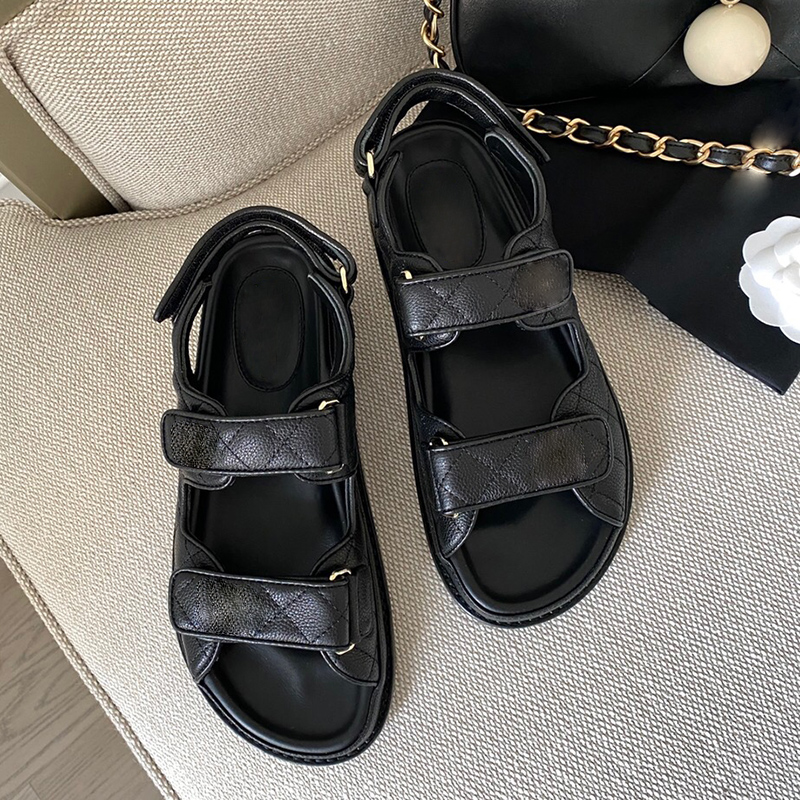 

Balencaiga Shoes women sandal Versatile Checkered Grid Hook Loop slipper sandals running shoe Designer Slides Qiuhai Sandali Sneakers US size4-11, Black