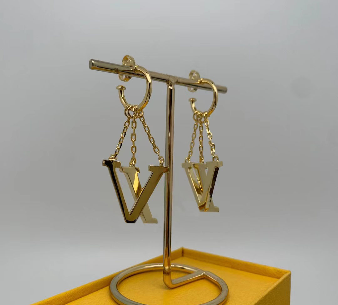NEW Fashion gold Dangle & Chandelier earrings for lady Women Party Wedding Lovers gift engagement Jewelry for Bride with box NRJ-image-746332938