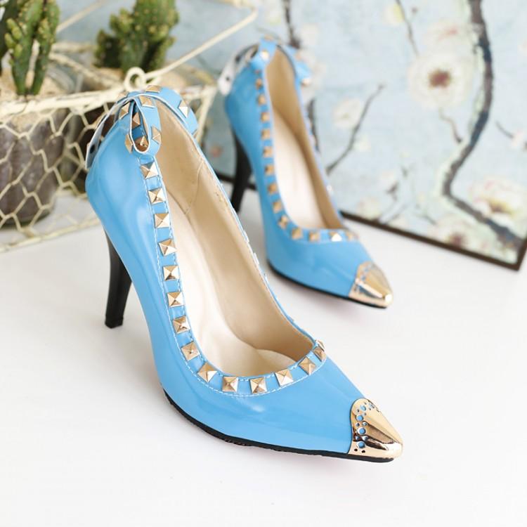 

Direct Selling Promotion Pu Shoes Fashion Platform Pumps High-heeled Heels Pointed Toe Women's Prom Size 34-52 C-10 Dress, White