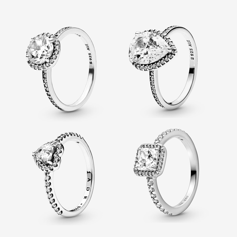 

Womens Diamond Rings 925 Sterling Silver Cubic Zirconia Lady Wedding Ring Fit Pandora Style Top Quality Luxury Designer Jewelry With Original Box