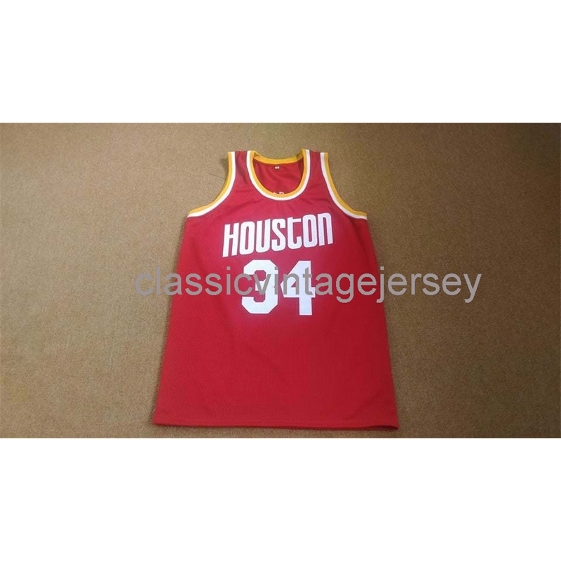 

Stitched Custom HAKEEM OLAJUWON AWAY CLASSICS BASKETBALL JERSEY Ncaa Men Basketball Jerseys, Red
