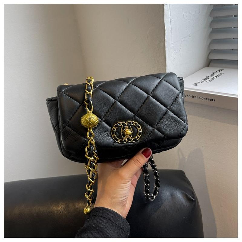 

Evening Bags Niche Design All-match Women's Bag 2021 Fashion Chain Portable Small Square Winter Texture One-shoulder Messenger