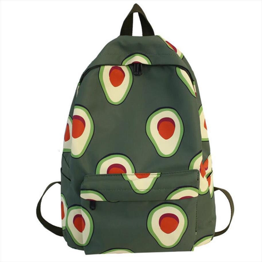 

cute avocado green backpack fashion nylon carrot fruit print rucksack women large school bagpack for teenage girl mochilas mujer