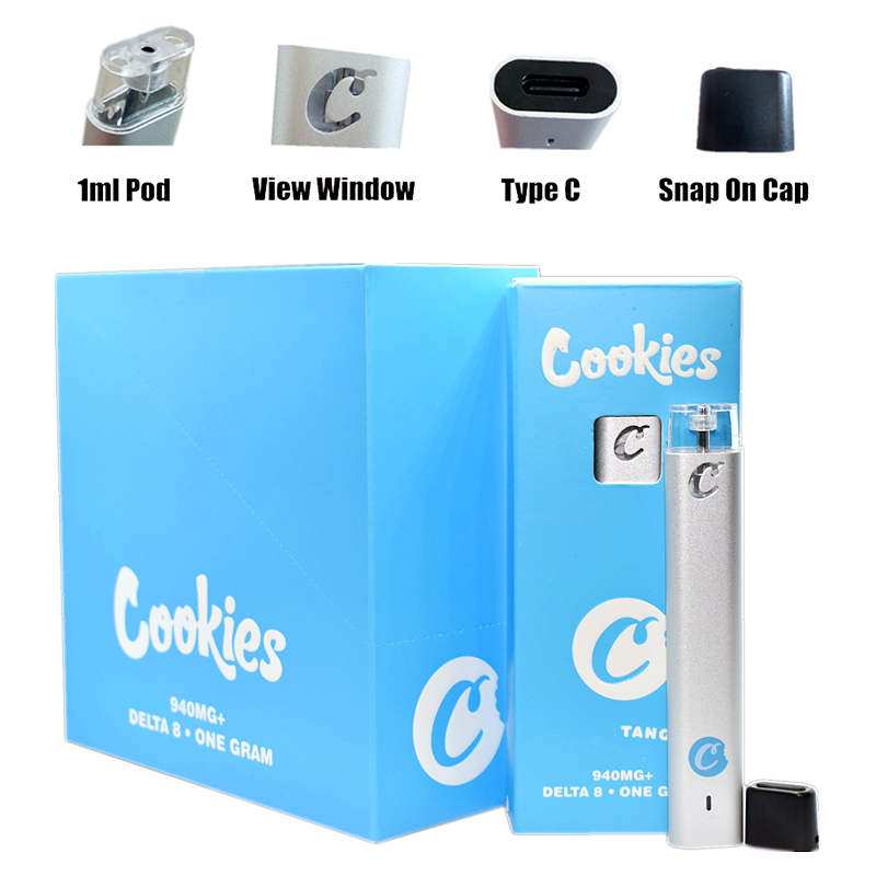 

COOKIES Delta 8 Vape Pen Disposable Electronic Cigarettes pod Device empty pods 1ml Capacity with 280mah Rechargeable battery