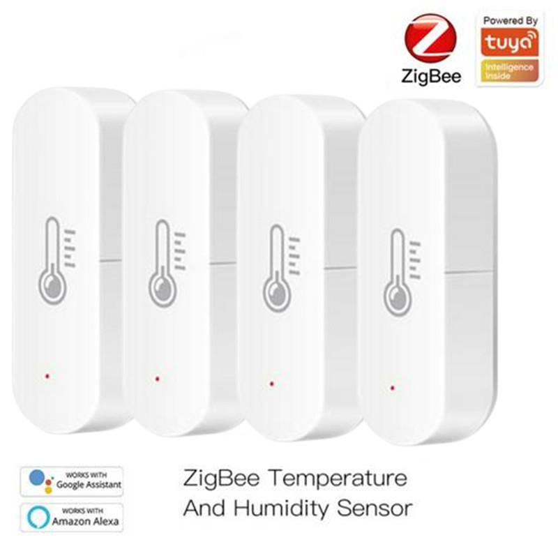 

Smart Home Control Zigbee Temperature And Humidity Sensor Indoor Hygrometer Thermometer Automation Modules Work With Alexa Google