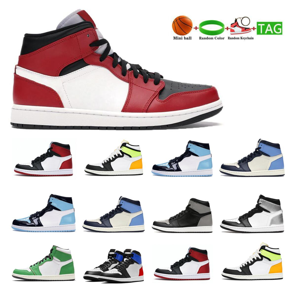 

Basketball Shoes black white pollen 1 women men turbo green 1s sneaker trainer UNC Patent sports size 5.5-12, Sku_03 hyper royal(4)