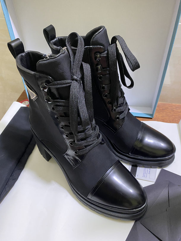 

High heel luxury women's Non Slip warm lace up ankle boots 7.5cm high winter lu xury designer waterproof flannel, 35-41, Multi