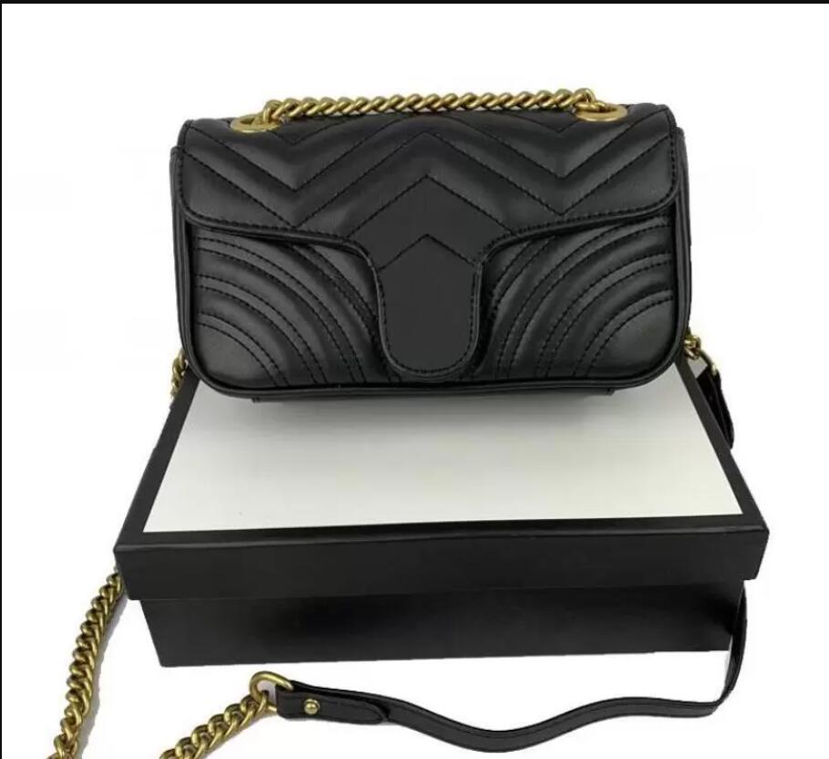 

Fashion Marmont bag Love heart V Wave Pattern Satchel Shoulder Bag Chain Handbags Crossbody Purse Lady Leather Classic Style Tote Bags