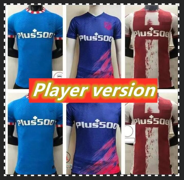 

21 22 Player version Atletico Soccer Jerseys JOAO FELIX Camisetas de fútbol Suarez CORREA Jersey 2021 2022 Football Shirt, Black;yellow