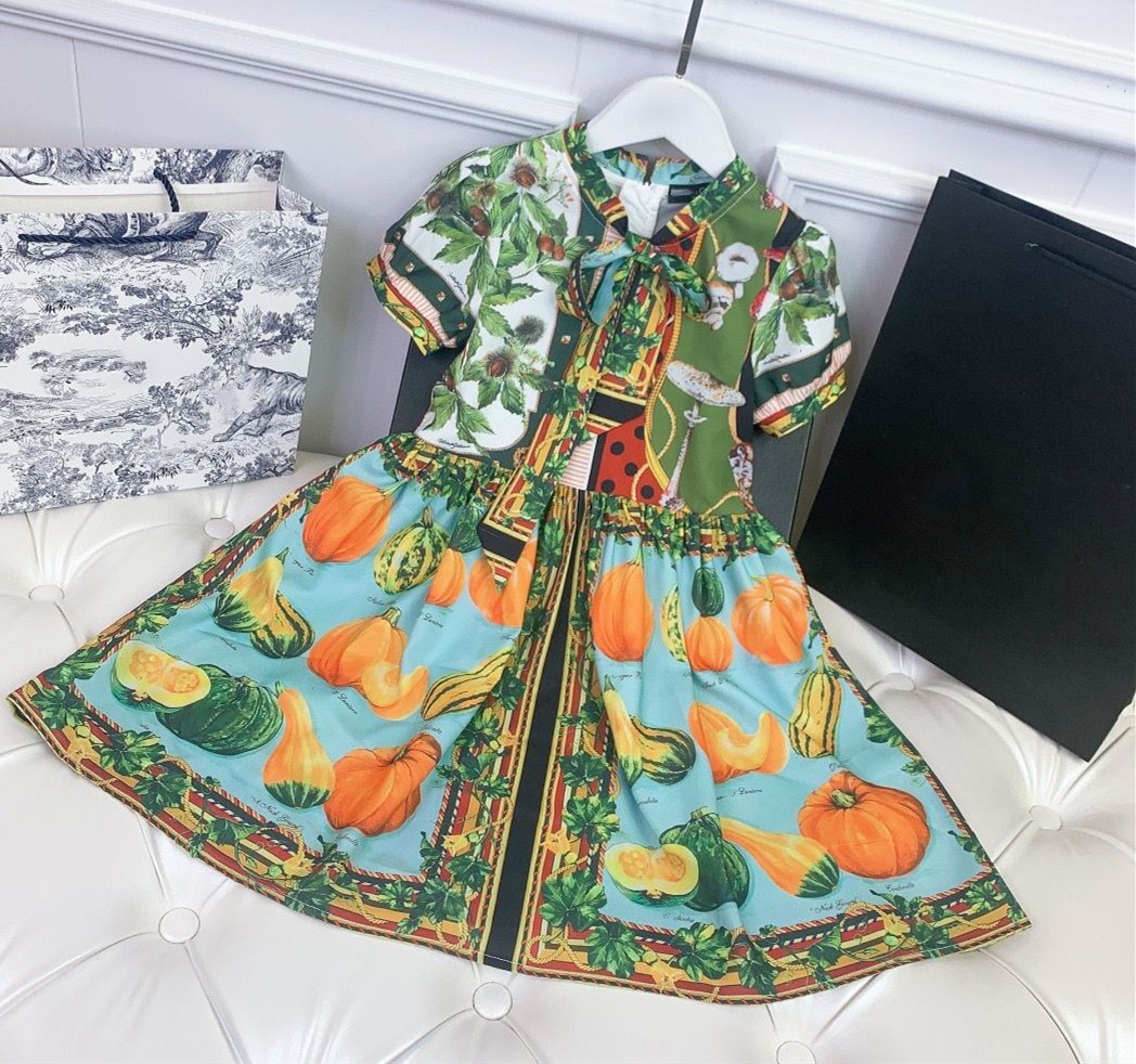 

Summer baby clothing girl dresses high quality Children New Arrival flowers dress 100-160 Girls, Green