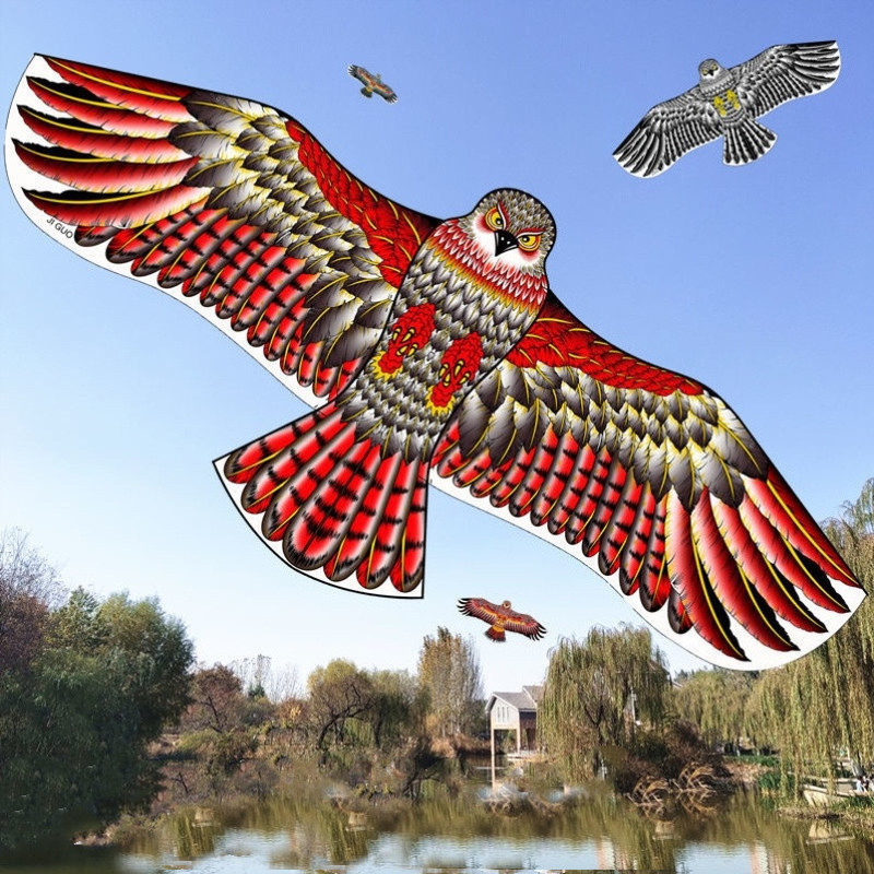 2021 new scare Eagle kite orchard bird drive children large adult beginner breeze easy fly belt pulley-image-691692539