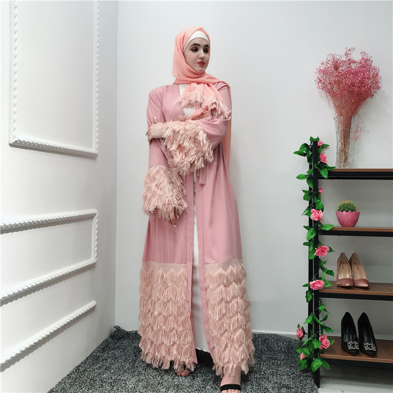 

Tassel Abaya Kimono Dubai Turkey Muslim Fashion Dress Kaftan Abayas For Women Cardigan Caftan Islam Clothing Ramadan Robe Femme