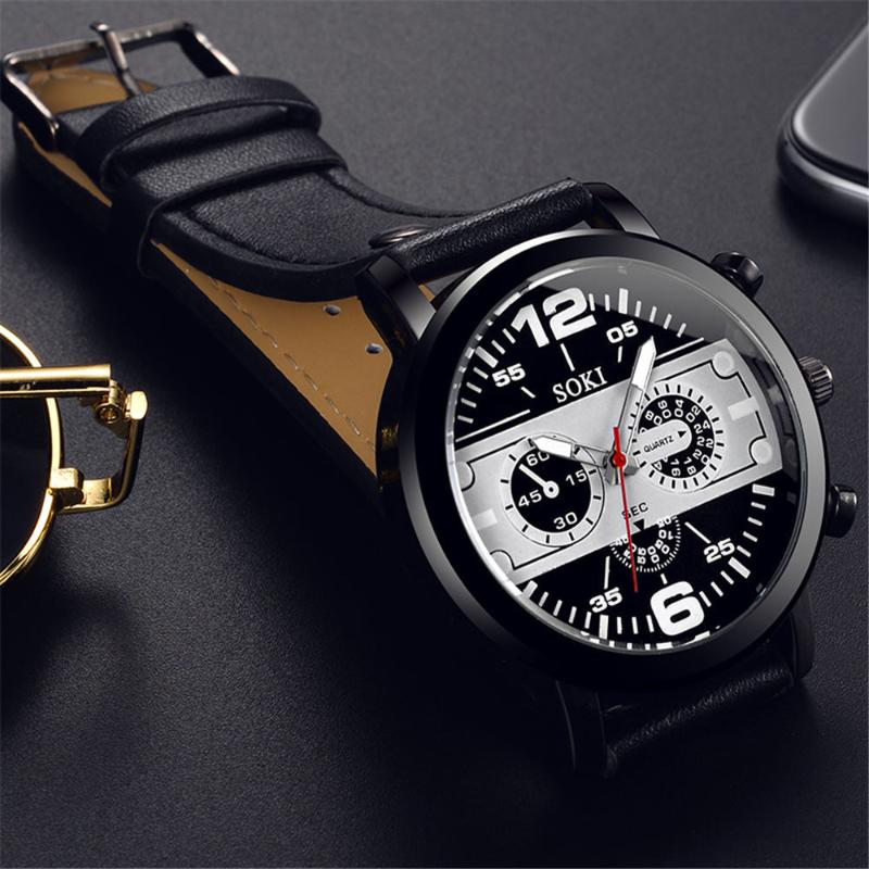 

Wristwatches SOKI Sport Men Watch Fashion Male Military Clock Leather Strap Luminous Horloges Mannen Quartz Wrist Watches Reloj Hombre 2021