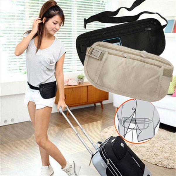 

brand fashion nylon waist bags travel pouch belt slim secret security hidden money wallet bag passport