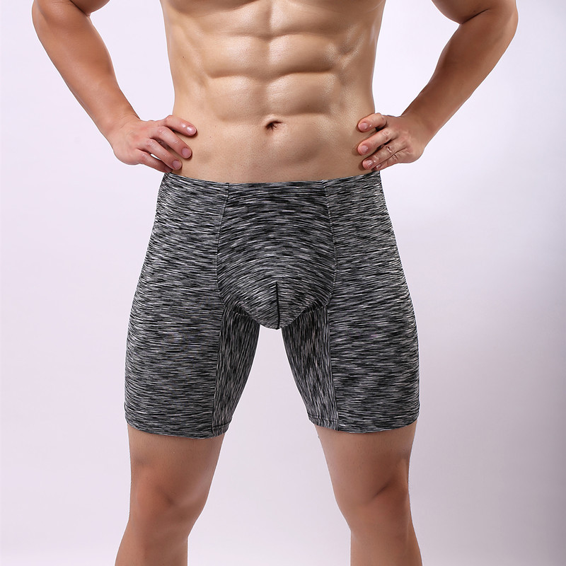 

Sexy Mens Camo Underwear Boxers U Convex Pouch Half-length Long Man Boxer Homme Slip Panties Mens Long Leg Plus Size F14