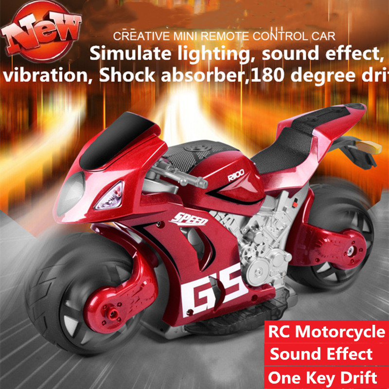 

Electric 2.4G Remote Control RC Rcing Car 180 Degree Dift Motorcycle Car Toy Model With Sound Effect Cool Led Light motor bike