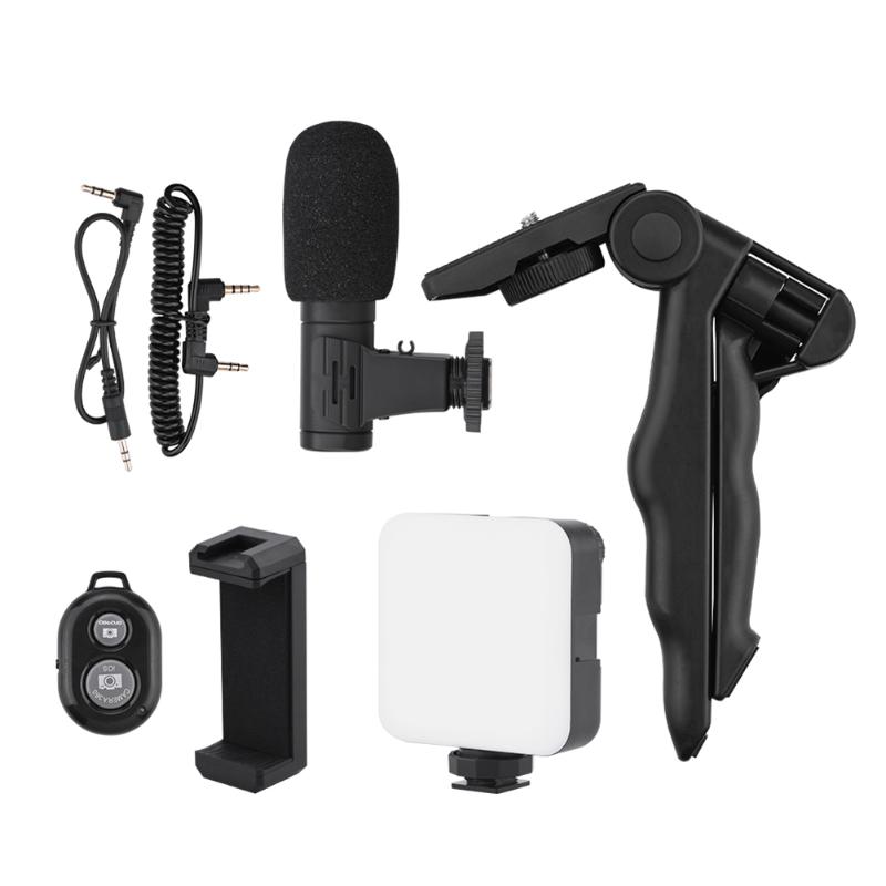 

Tripods Smartphone Vlogging Kit Video Recording Equipment With Tripod Fill Light Shutter For Camera Phone Vlogger Kits