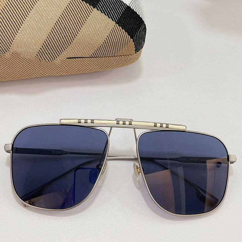

Mens blue lens sunglasses 3121 men or womens fashion style glasses UV400 protection metal temple designer high quality shipped with box
