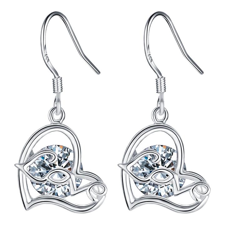 Dangle & Chandelier Fashion Heart Shape Earrings Vintage Designer Wedding Crystal White Purple For Women Wholesale Bijoux WE-138-image-697802641