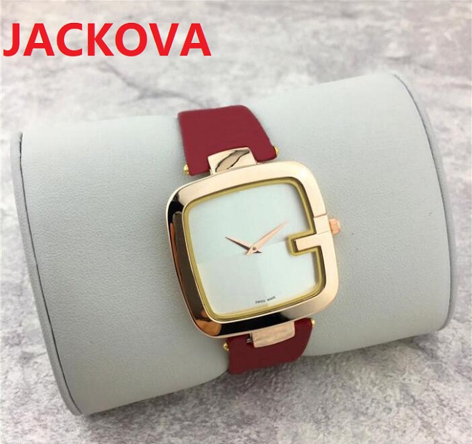

Fashion Square Dial Face Women watch Black/Brown/Red Genuine Leather strap Lady Wristwatch High quality Casual quartz Dress party wristwatches, As pic