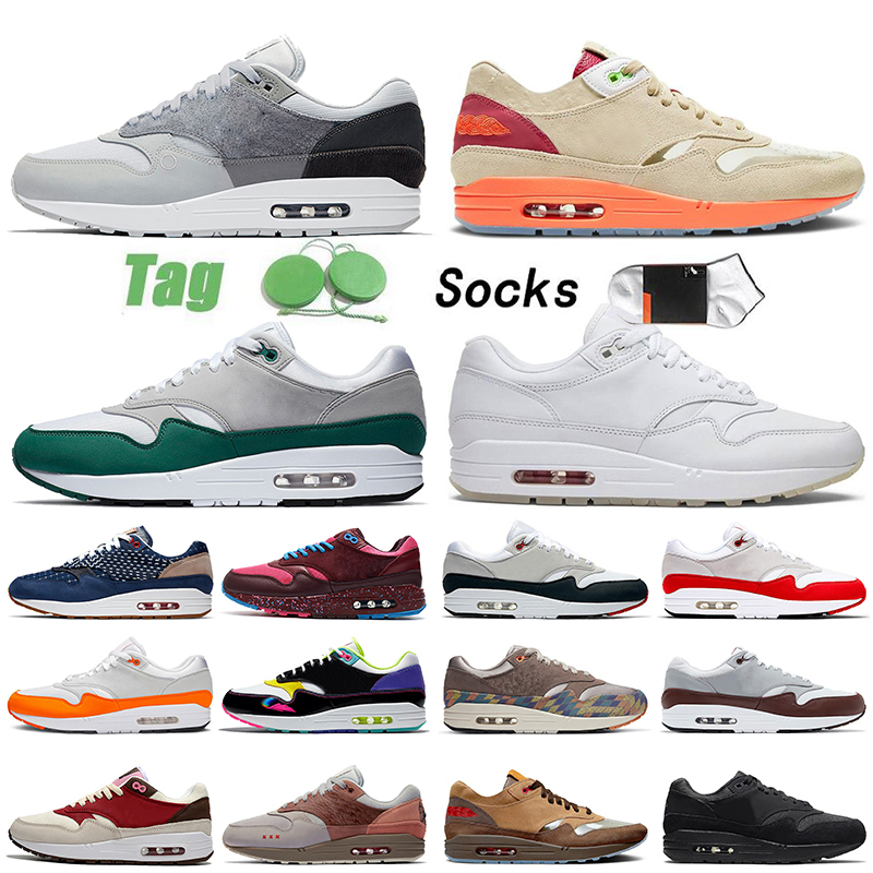

Top Quality Airs Maxs 1s Women Mens Running Shoes Nik Air Max 1 Sneakers CLOT X Kiss Of Death London Denham AMS Parra Amsterdam N7 Taupe Haze Trainers Size 36-46, A17 script 36-46