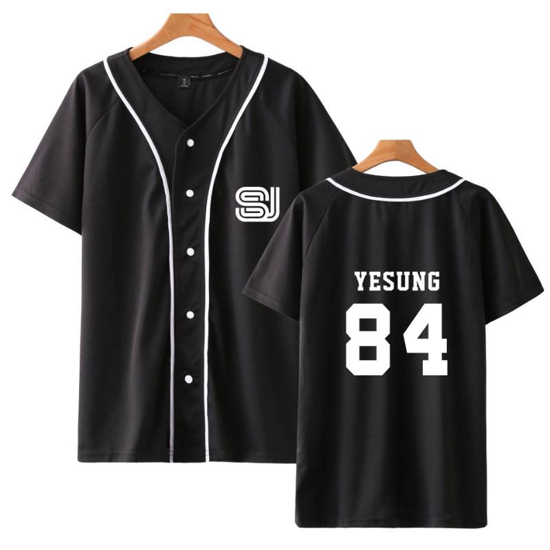 

Men's T-Shirts Super Junior Short Sleeved Baseball T Shirt Harajuku Women/Men Summer Modis Fashion Tee Y2K Clothes Tops, Black