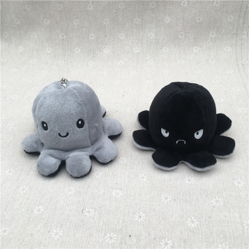 

Flip key chain double sided Octopus pendant cartoon PLUSH TOY CUTE reversible doll