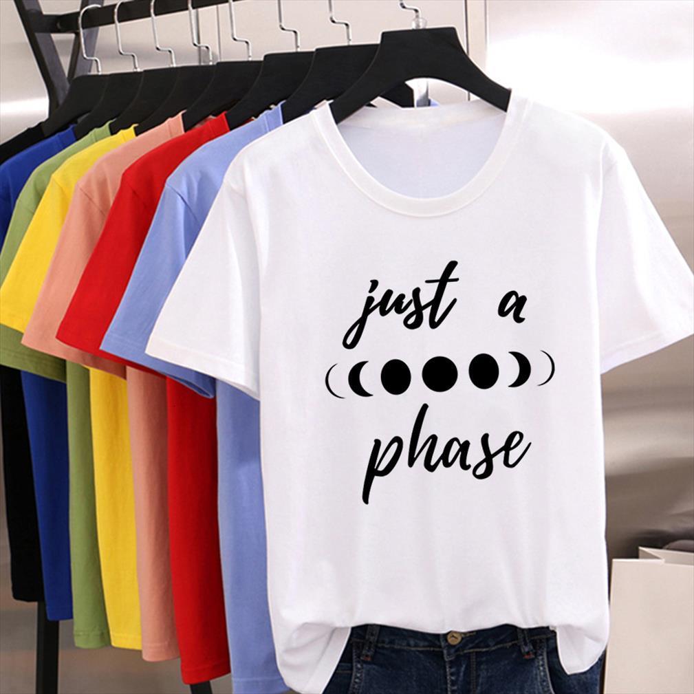 

ropa mujer men harajuku mens t shirt style just a phase letter print o neck tee vogue versatile oversize, White;black