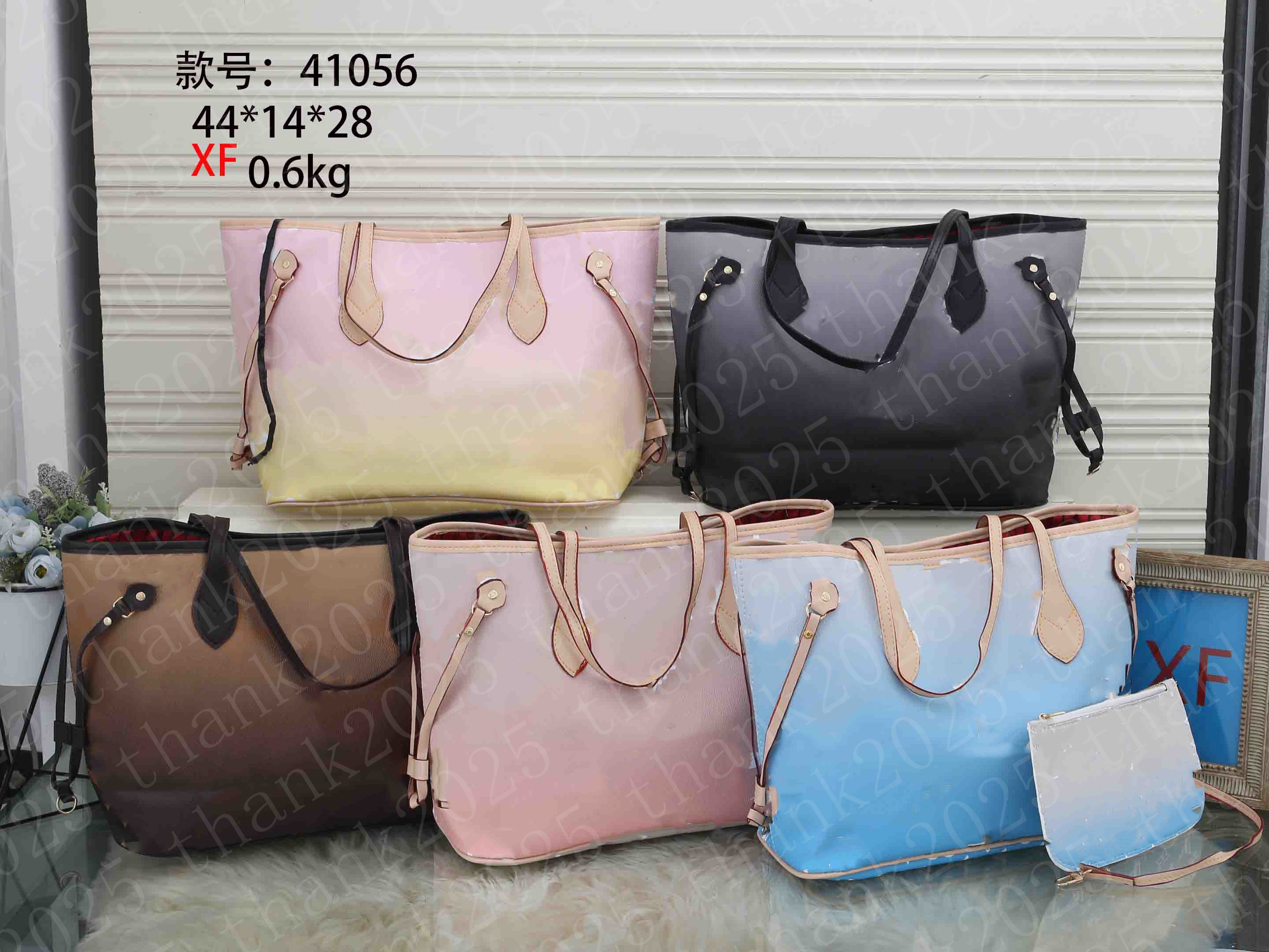 

M57639 Designer Women shopping Bag gradient color Giant canvas flower accessorized cowhide colorful leather ONTHEGO Handbag Purse Tote crossbody Shoulderbag, 1 brown gird