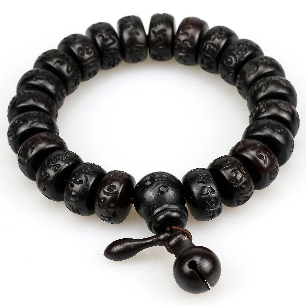 

Natural Wood Tibetan Buddhist Male Bracelet Lightning Stroke Jujube Beads Meditation Men Mantra Bracelet Women Yoga Jewelry