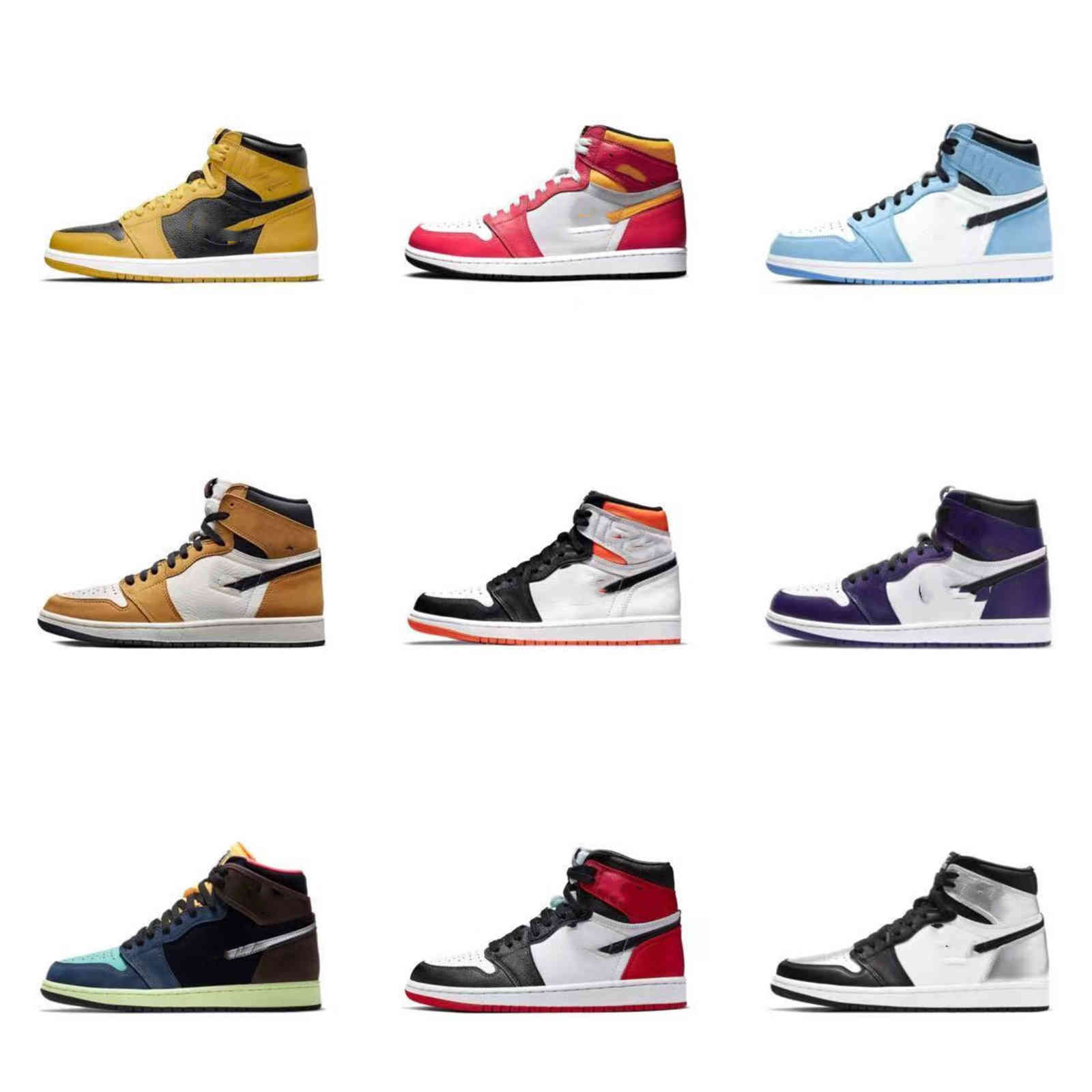

21 1 High OG White University Blue Shoes Bred Toe Black Dark Mocha Chicago Obsidian Banned Hyper Royal Union Balvin Men Women, Customize