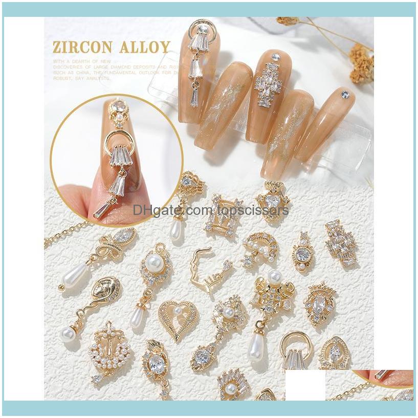 

Nail Salon Health & Beautynail Art Decorations 2Pieces 3D Metal Jewelry Japanese Top Quality Crystal Manicure Zircon Diamond Charms Pendants