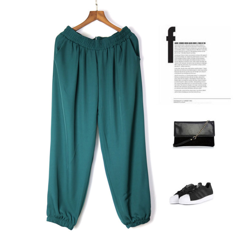 Casual and versatile solid color Tencel hemp Harem women's summer thin cropped radish Pants-image-678528643