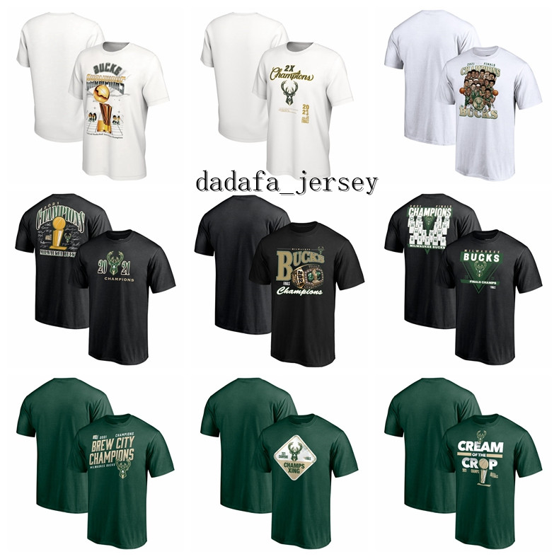 

MilwaukeeBucksMen 2021 Finals Champions Playoffs Basketball T-Shirt, White;black
