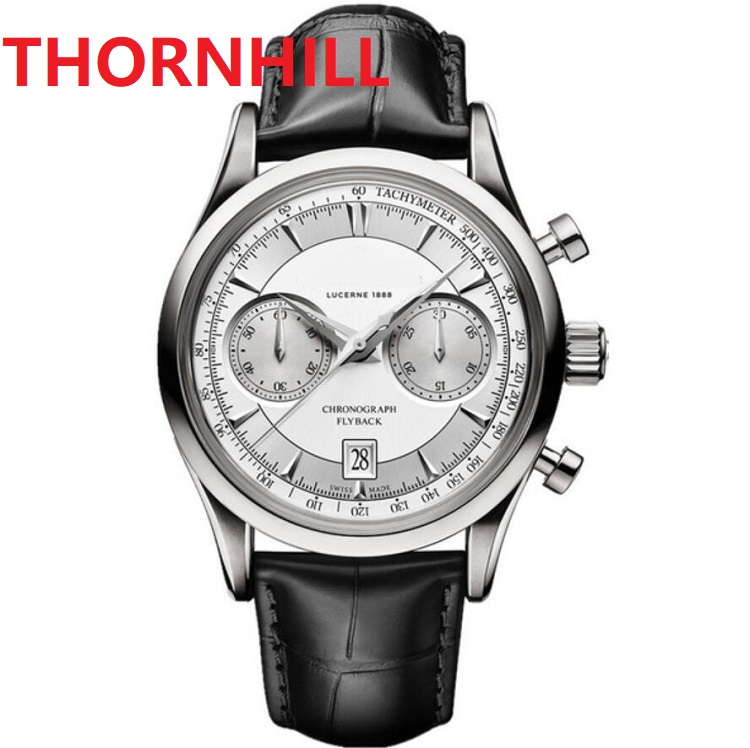 

Top Chronograph Quartz Watch For Mens Black Brown Leather Wristwatch Men Full Functional Sports Watches , orologio di lusso, As pic