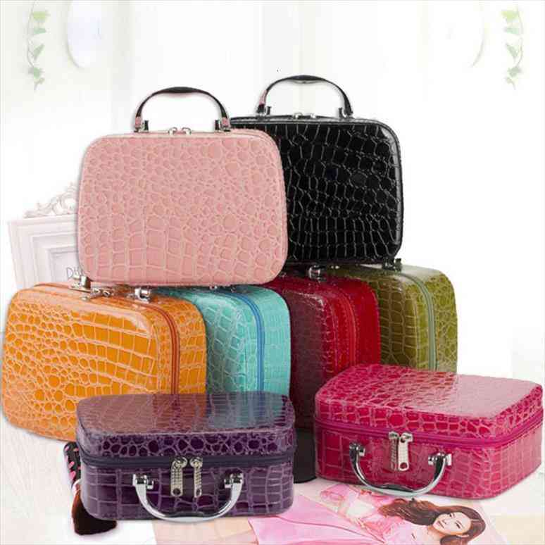 

women beauticians cosmetic travel handbags bags pu leather organizer makeup wash make up elegant case