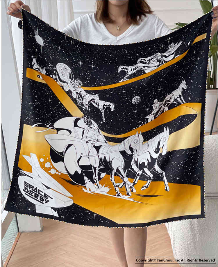 

90*90cm Designer 100 % Natural *Mulberry s 100% Silk Scarf Hand Rolled Foulard En Soie horse print